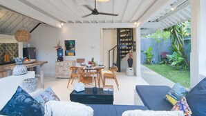 Villa, 2 Bedrooms, Smoking, Patio | Living area - New 2 King Beds, Walk to Beach, Cafes all Else 30 Minutes From Airport (Seminyak)
