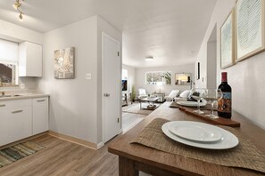 Condo, Multiple Beds (220 Peterson St. (Unit 1)) | Private kitchen | Coffee/tea maker, electric kettle, toaster, cookware/dishes/utensils - Contemporary condo in the heart of Old Town (Fort Collins)