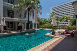 Pool | Outdoor pool - 6-19 - 2 Bdr Condo With Balcony and Shared Pool (Patong)