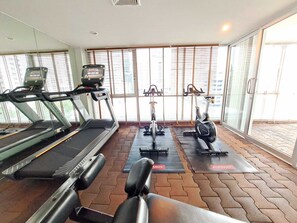Apartment, 2 Bedrooms, Accessible, Balcony | Fitness facility - 3B - 2 Bedroom Downtown Apartment With Shared Pool (Bangkok)