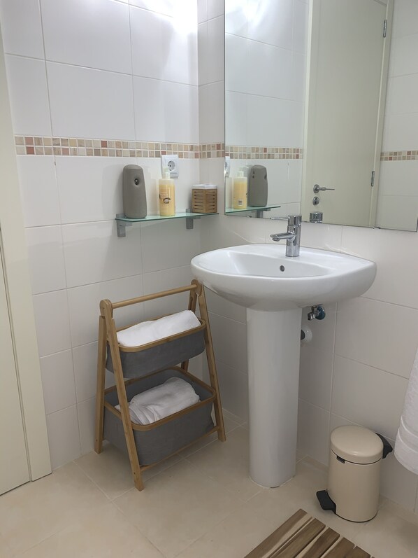 Free toiletries, hair dryer, bidet, towels
