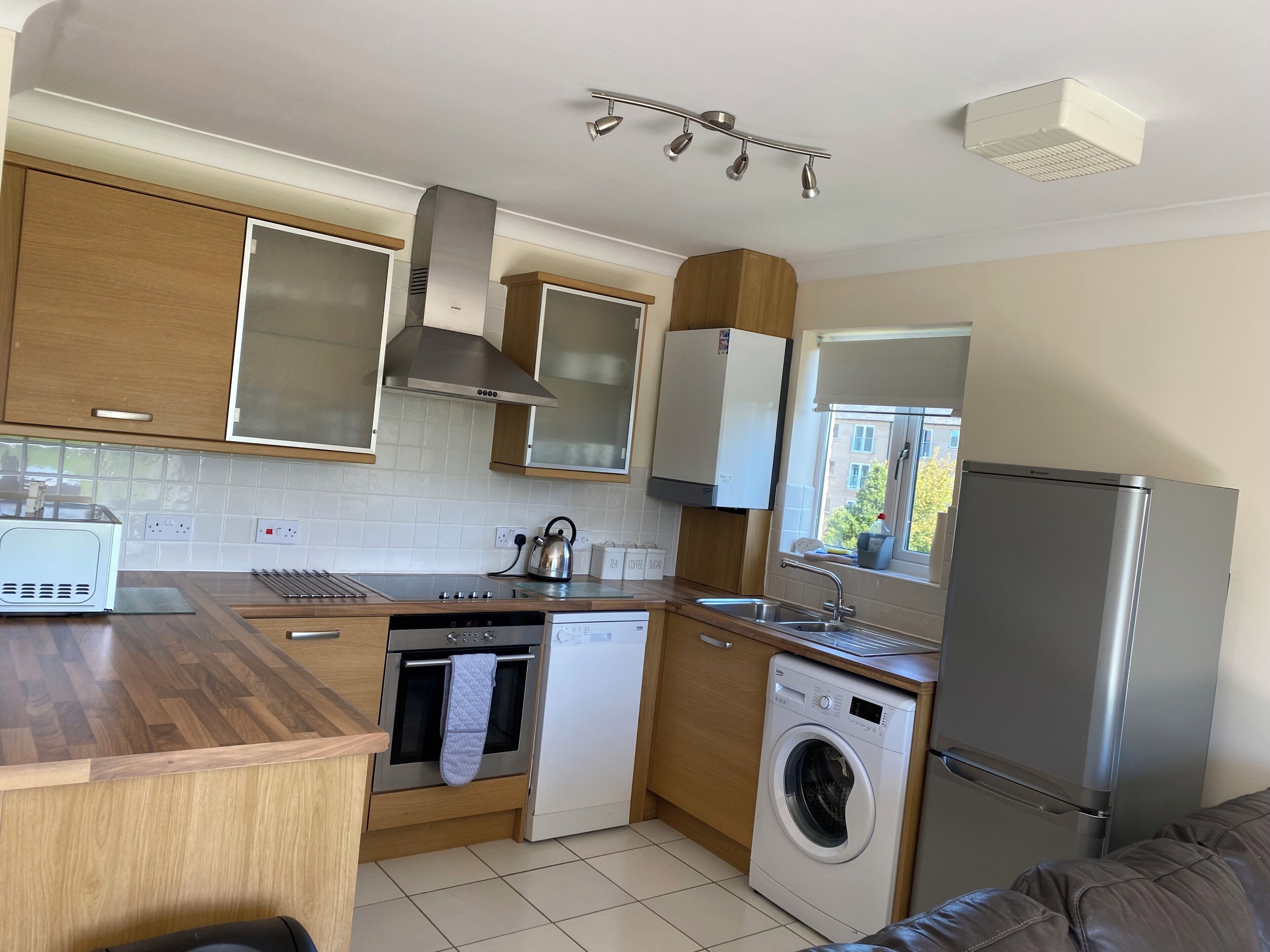 Apartment, 2 Bedrooms, River View | Private kitchen | Fridge, microwave, dishwasher, electric kettle