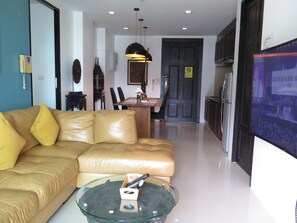 Living area - 6-38 - 2 Bdr Condo With Balcony and Shared Pool (Patong)