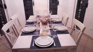 Villa, 3 Bedrooms, Balcony, Garden View | Dining - Despite Corona Summer Vacation on Southern Greek Beaches (Pylos-Nestoras)