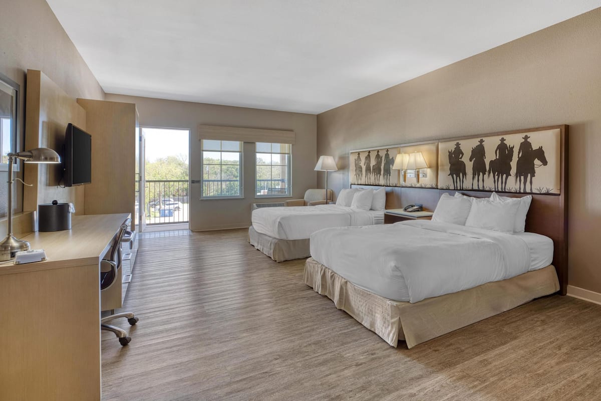 Suite, 2 Queen Beds, Accessible, Balcony | Premium bedding, desk, laptop workspace, free WiFi