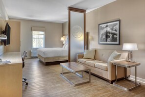 Suite, 1 King Bed, Non Smoking, Refrigerator & Microwave (Shower Only;with Sofabed) | Premium bedding, desk, laptop workspace, free WiFi