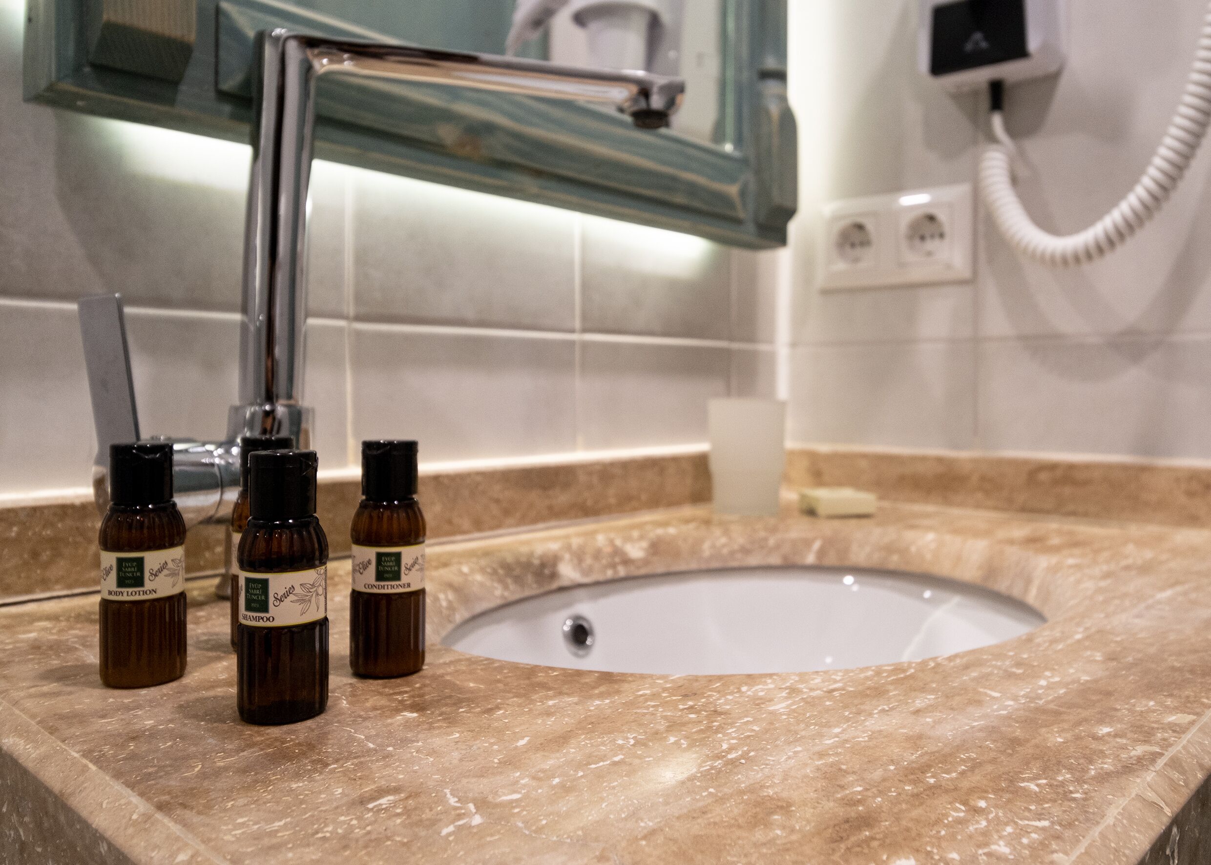 shower, rainfall showerhead, designer toiletries, hair dryer