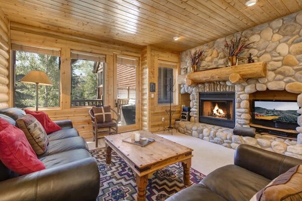 TV, fireplace, offices