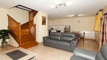 TV, DVD player, books, music library