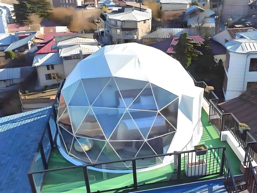 Glamping Ball on Roof top | Hypo-allergenic bedding, minibar, in-room safe, desk