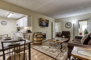 TV, fireplace, video games