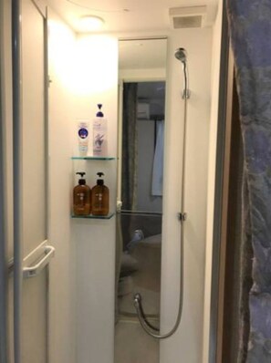 Hair dryer, towels, toilet paper