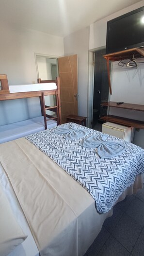 Blackout curtains, free WiFi, bed sheets