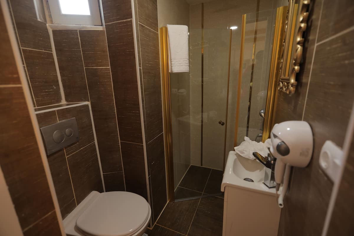 Dusche, Regendusche, Designer-Toilettenartikel, Haartrockner