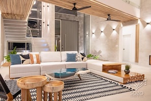 Smart TV, foosball, table tennis, books