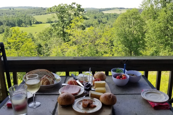 The view from Moo Meadow's deck even makes bologna feel fancy!