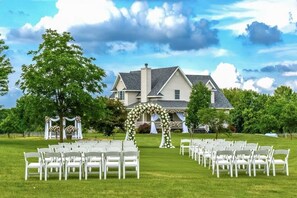 Outdoor banquet area