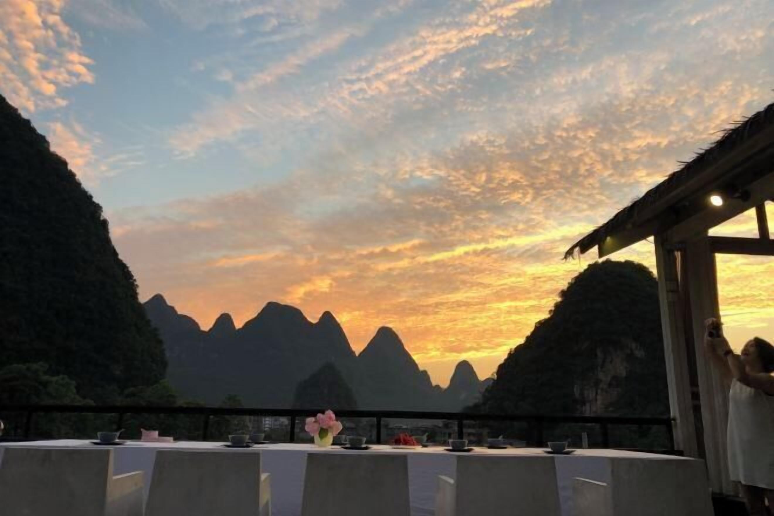 Outdoor banquet area