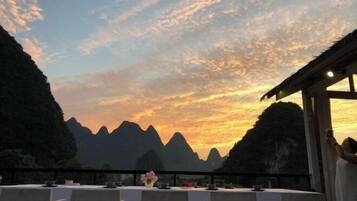 Outdoor banquet area