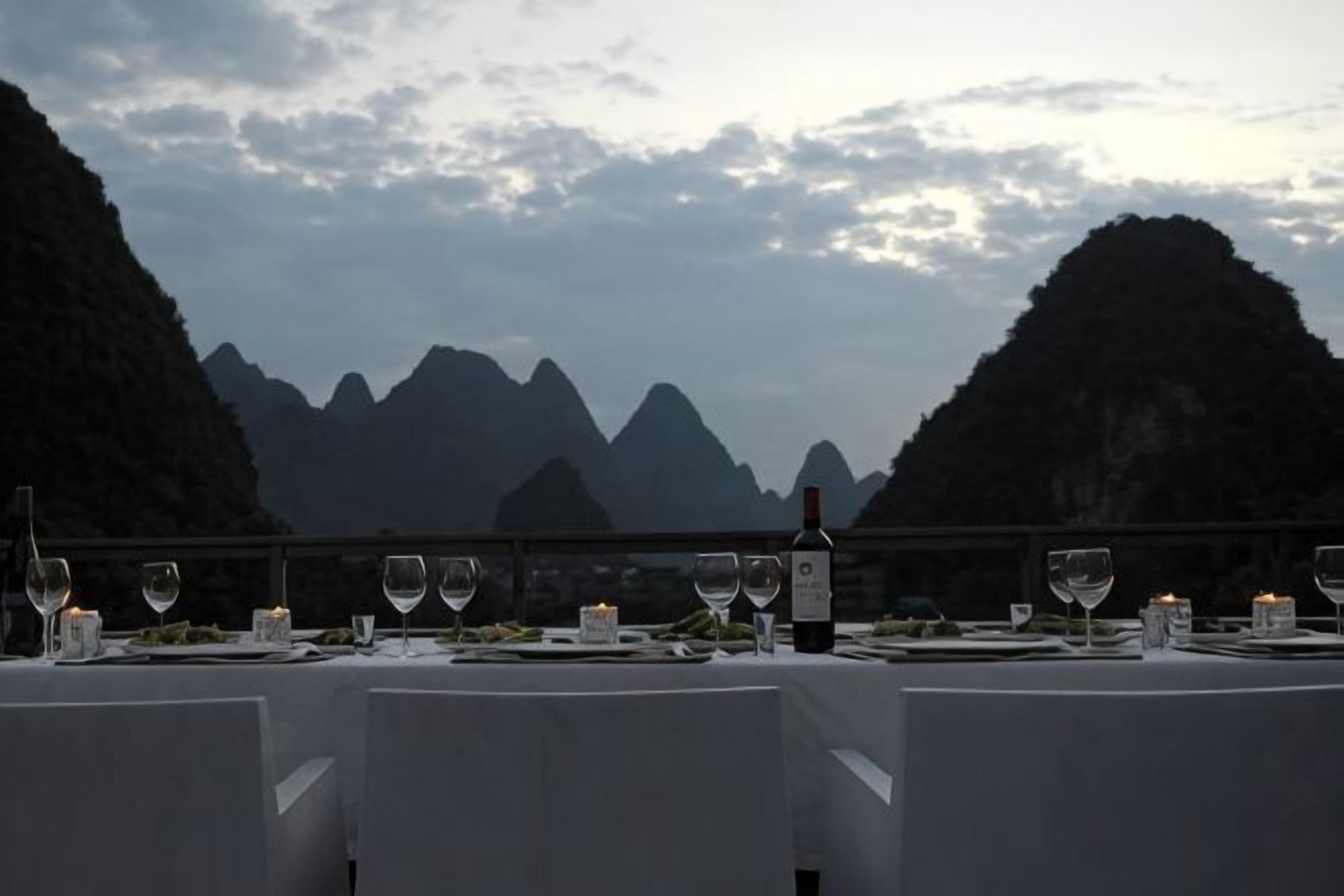 Outdoor banquet area