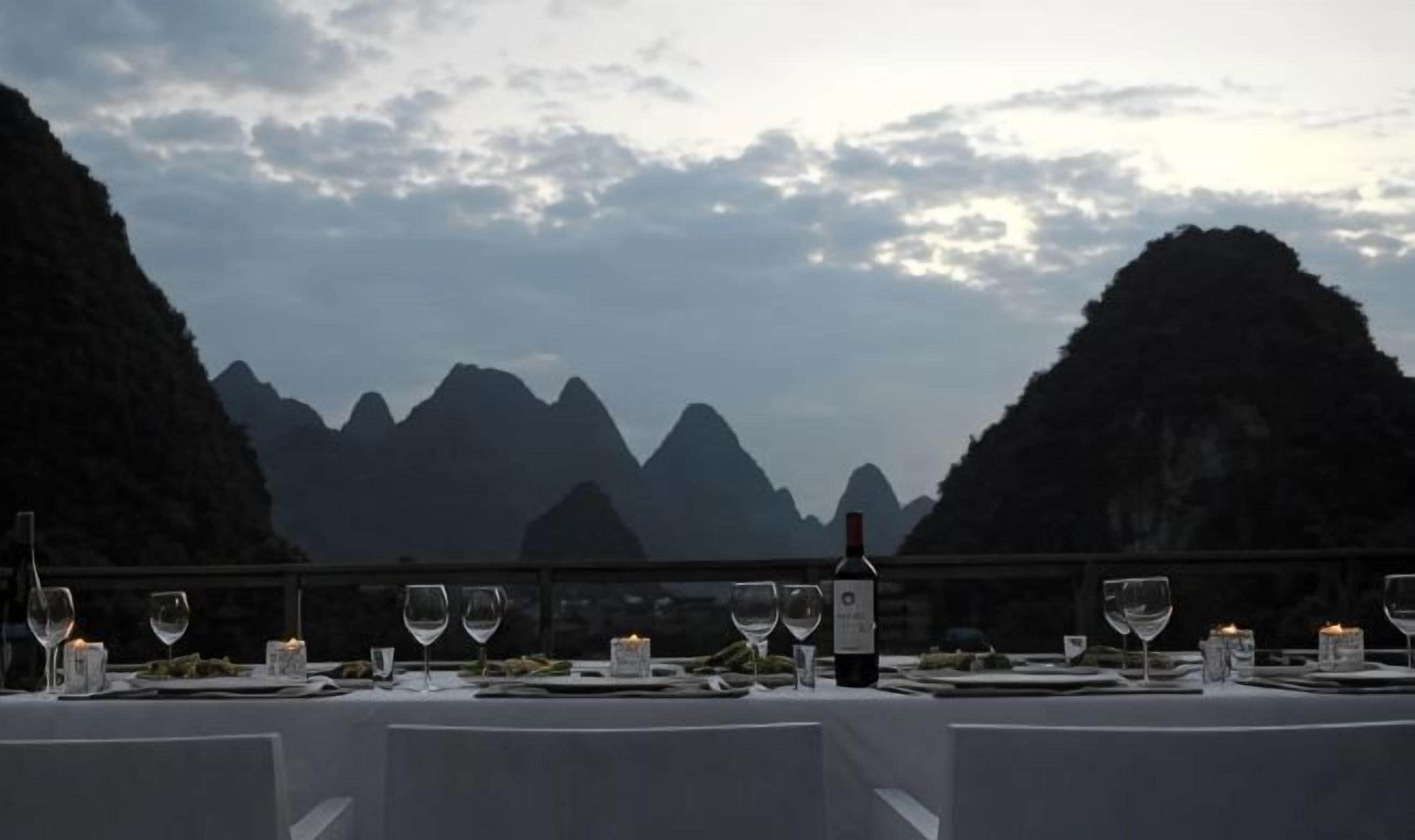 Outdoor banquet area