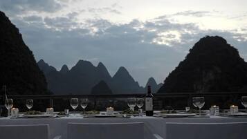 Outdoor banquet area