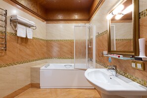 Apartment, 1 Bedroom (I) | Bathroom | Shower, hair dryer, bathrobes, slippers - VIP-Aparts Bukovel (Bukovel)