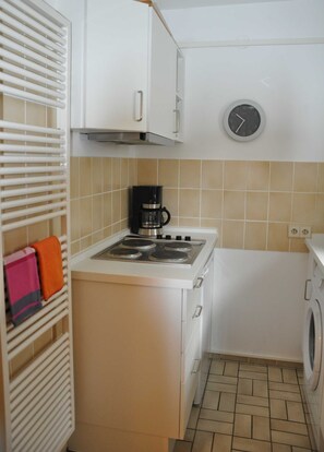 Fridge, microwave, dishwasher