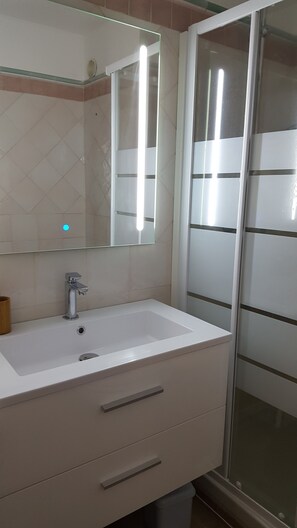 Shower, hair dryer