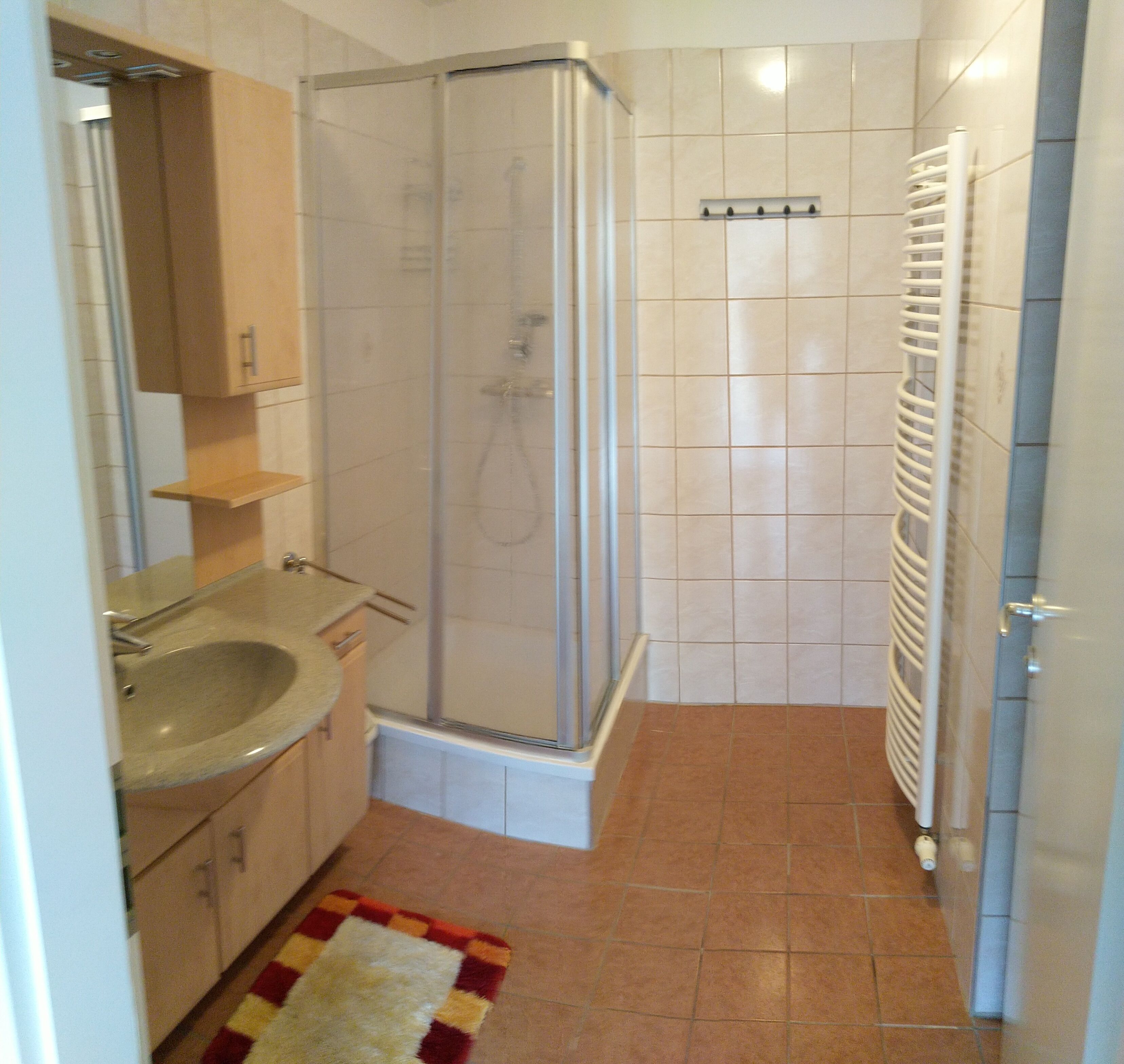 Dusche, Handtücher, Toilettenpapier