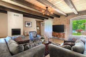 Smart-TV, Kamin, Videospiele, DVD-Player