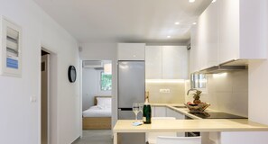 Apartment, 1 Bedroom | Private kitchen | Fridge, oven, stovetop, coffee/tea maker - Radiant homm Vouliagmeni Apartment 4ppl (Vari-Voula-Vouliagmeni)