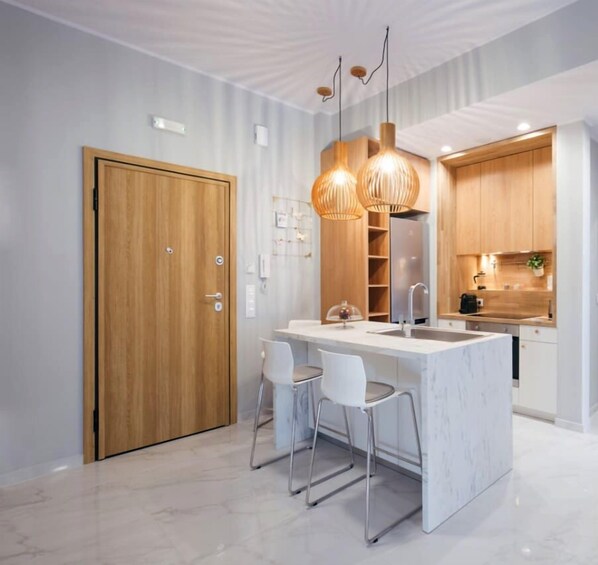 Apartment, 1 Bedroom | Living area | 20-inch flat-screen TV with cable channels, Smart TV - 60m² homm Brand New Flat on Veikou street (Athens)