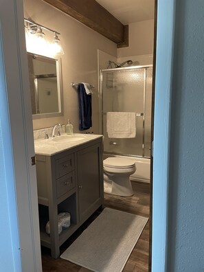 Combined shower/bathtub, hair dryer, towels, soap - 2 bm newly reno condo w/AMAZING Mt. view & 2 blks fr main st /Arkansas River (Buena Vista)