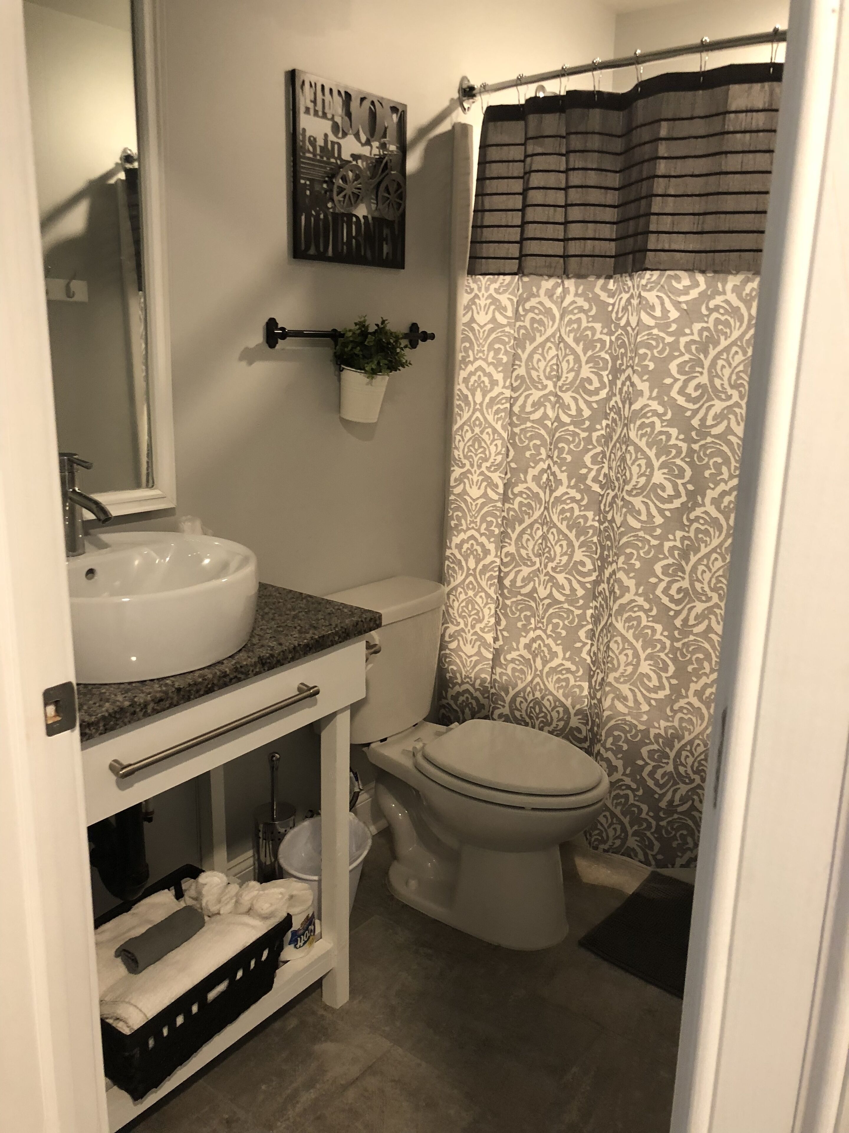 panoramic penthouse | bathroom | hair dryer, towels, soap, shampoo