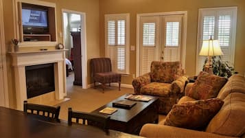 TV, fireplace, DVD player