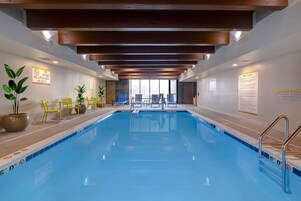 Indoor pool, open 7:00 AM to 11:00 PM, sun loungers