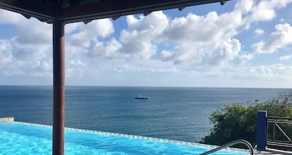 Lovely hillside villa overlooking the Caribbean Sea with private plunge pool.
