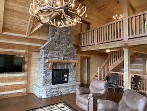 Smart TV, fireplace, DVD player, foosball