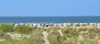 North Sea coast, sandy beach, terrace, small half of the house New!