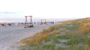 Playa en los alrededores y camastros 