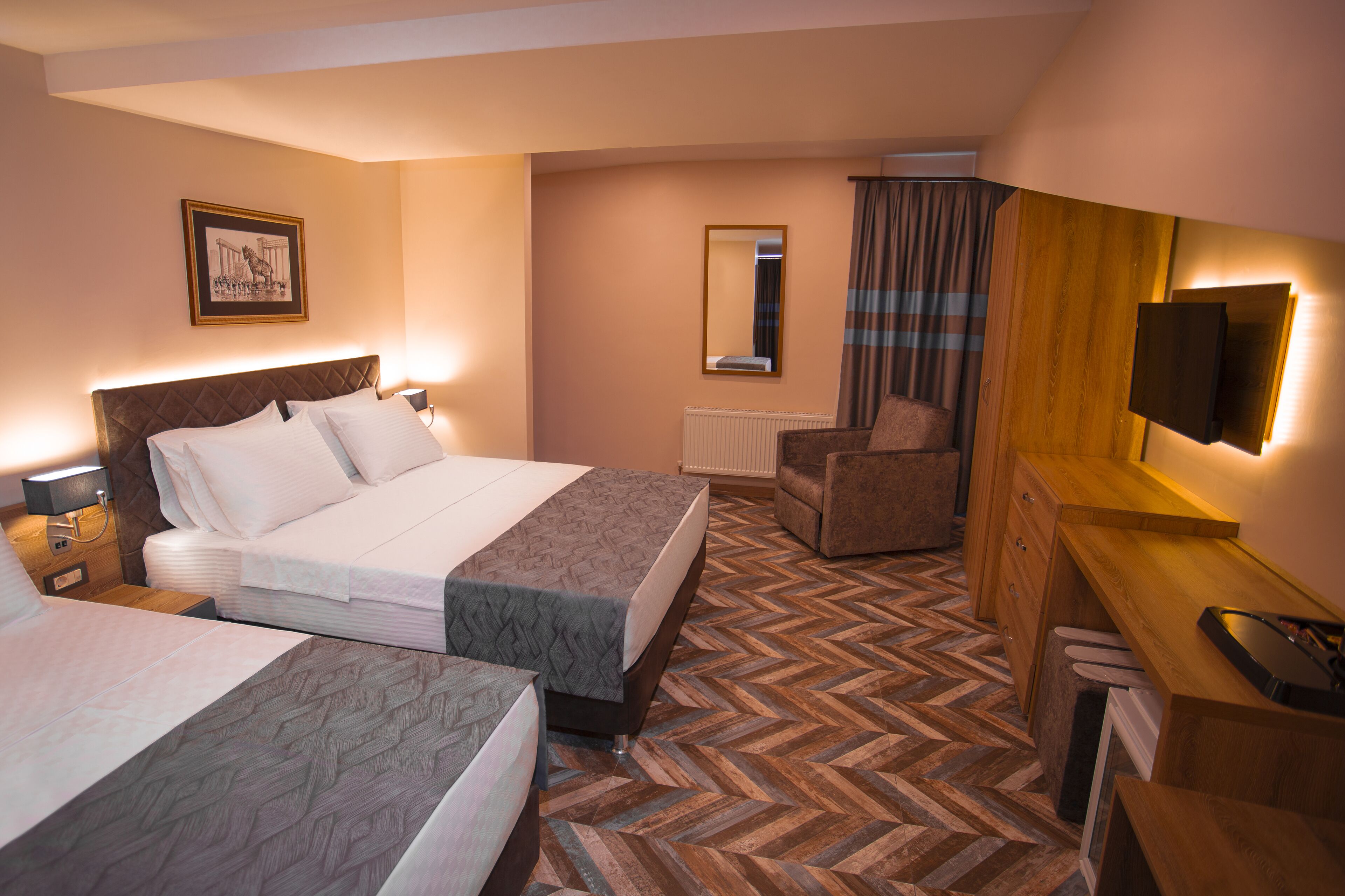 Habitación Deluxe, Terraza, vista al mar | Sábanas de algodón egipcio y ropa de cama de alta calidad 