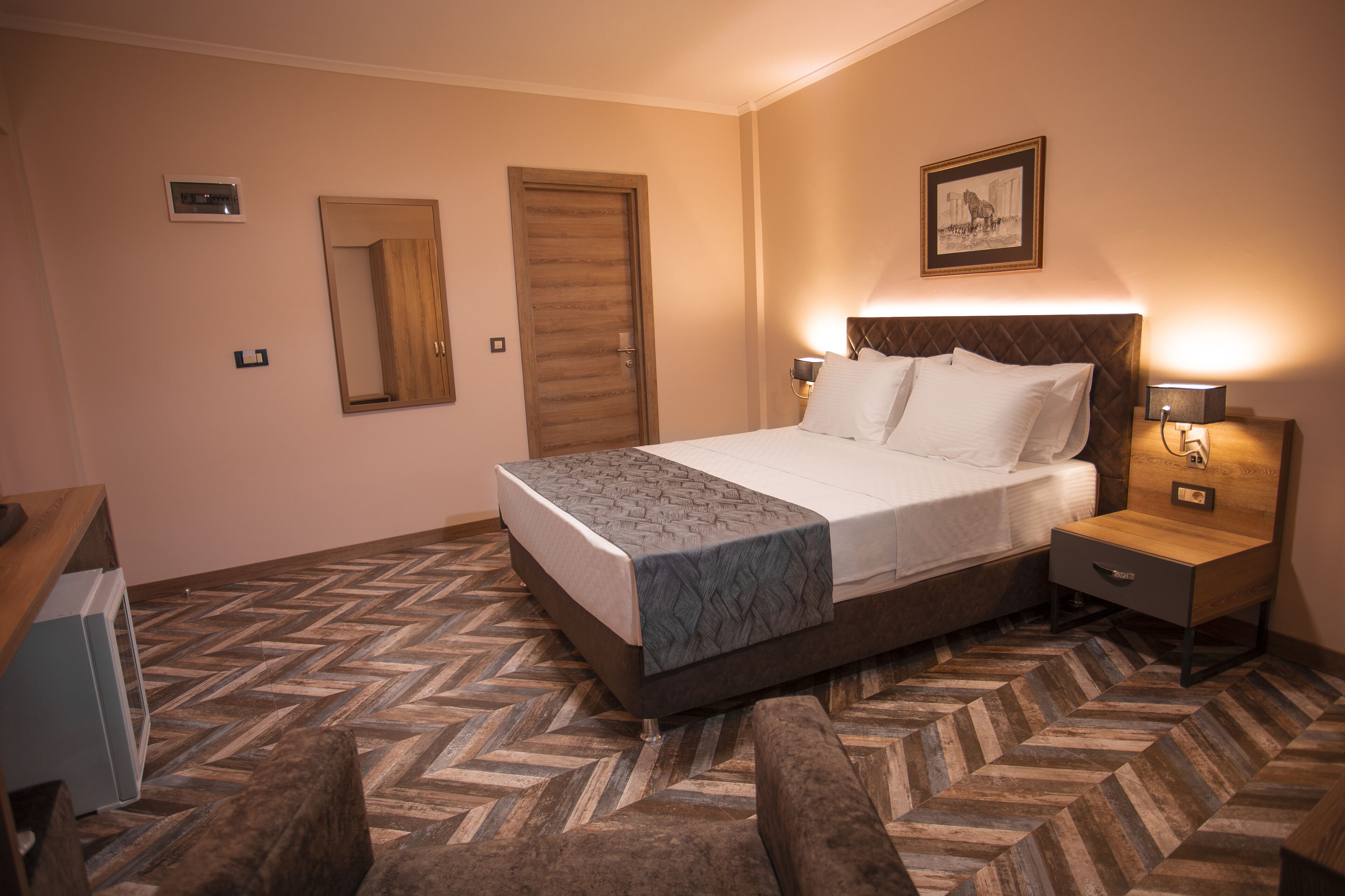 egyptian cotton sheets, premium bedding, memory-foam beds, free minibar