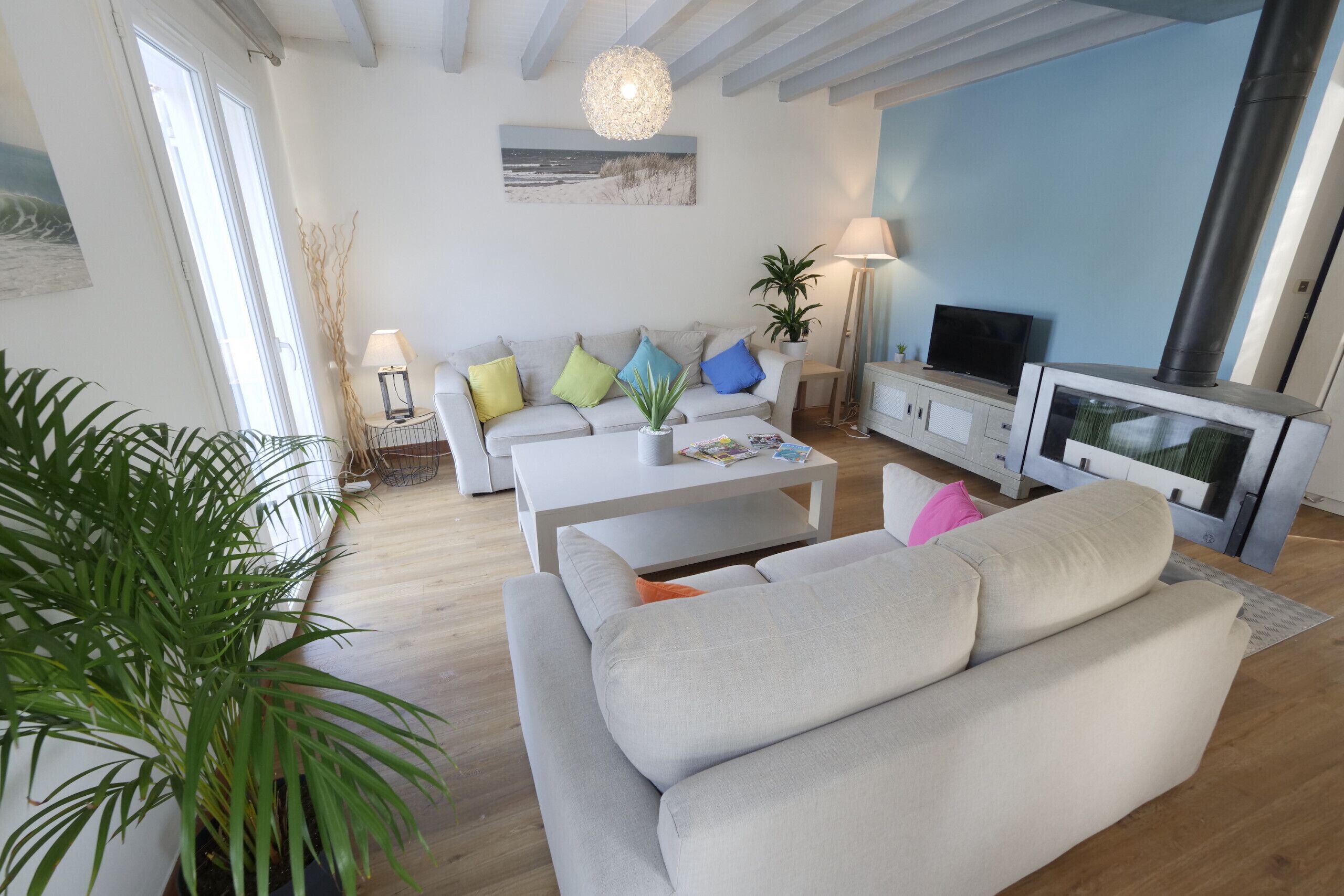 Télévision, cheminée