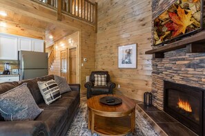 TV, fireplace, offices