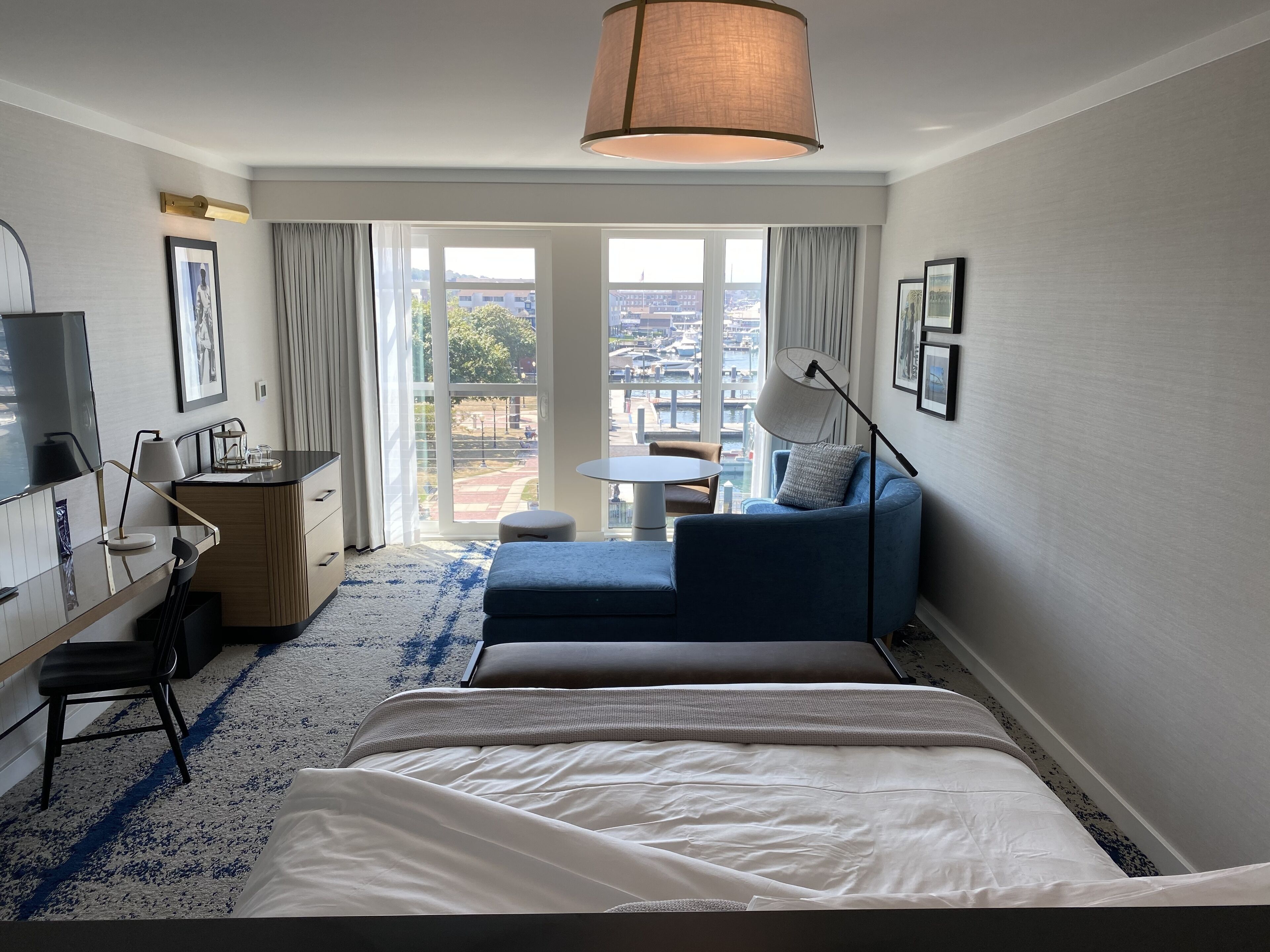 hypo-allergenic bedding, free minibar items, in-room safe