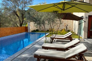Outdoor pool, a heated pool - Luxury Romantic Hillside Villa with breath taking views. (Kas)