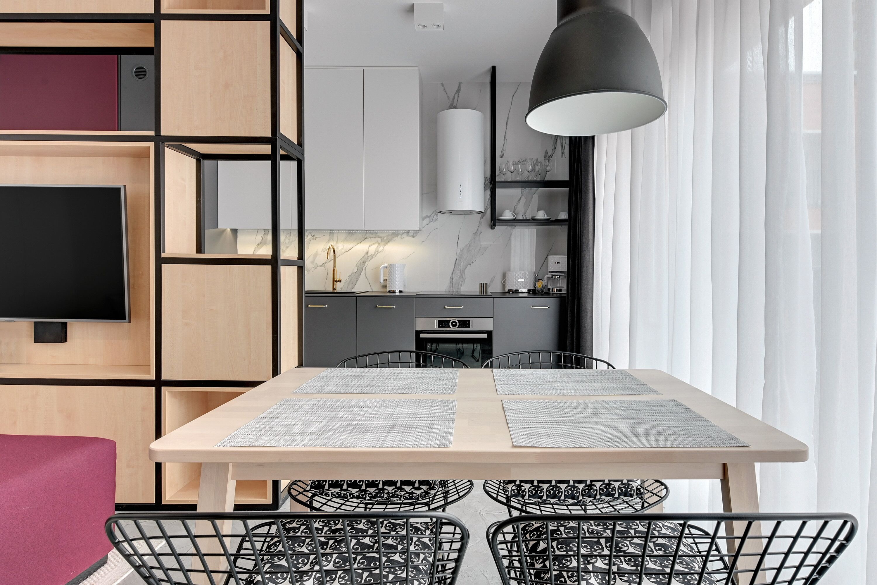 Appartement Design, 1 chambre | Coin séjour | Télévision à écran plat de 30 cm avec chaînes par câble, télévision