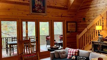 Smart TV, fireplace, video games, DVD player