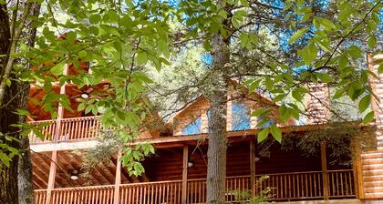 LARGE elegant DESIGNER mountain cabin home on RIVER COOSAWATTEE perfect4families